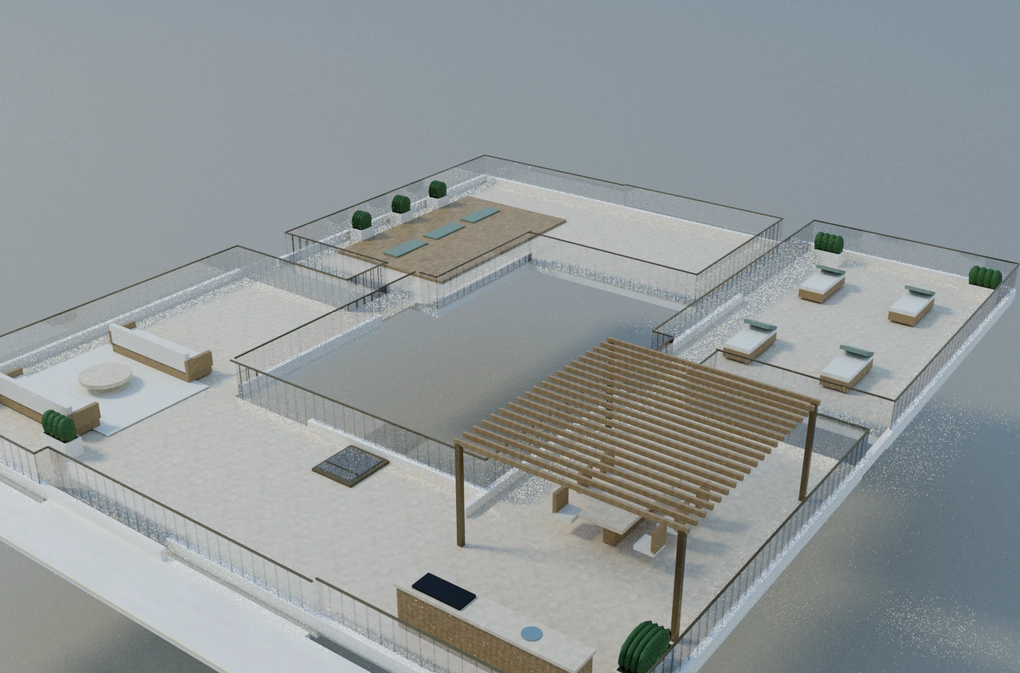 Sea La Vie Lounge, dining pergola, outdoor kitchen and sun deck