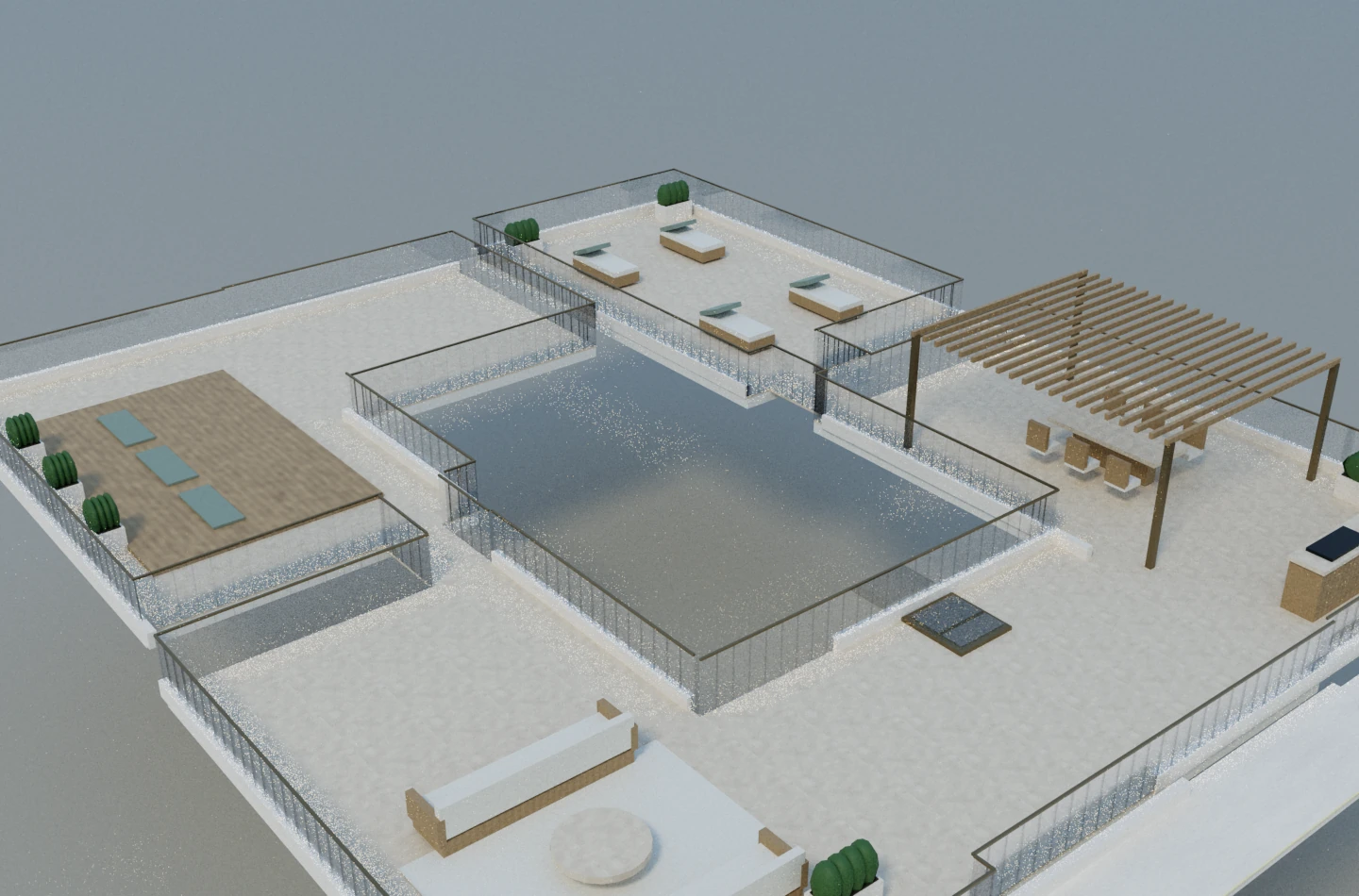 Sea La Vie Reverse rooftop view across the planted terrace