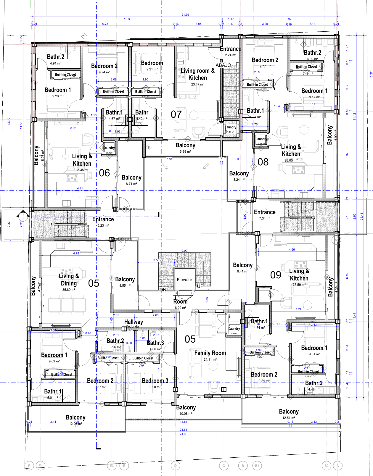 Source upper-floor drawing for Sea La Vie residences 05 to 09